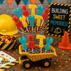 Tool-Shaped Fruit Lollipops - 12 Pk