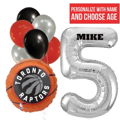 Raptors PERSONALIZED Name & Single Digit Age Balloon Bouquet