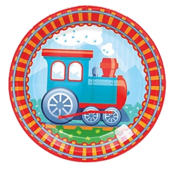 Railroad Train Dinner Plates - 8 Pack