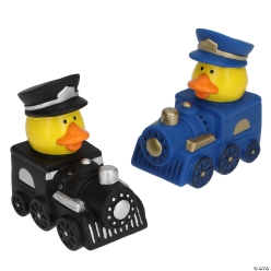 Train-Shaped Conductor Rubber Ducks-12Pk