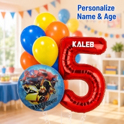 Transformers PERSONALIZED Name & Single Digit Balloon Bouquet