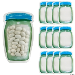 Jar Shaped Resealable Plastic Treat Bags-12Pk