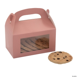 Dusty Rose Treat Boxes with Display Window-12Pk