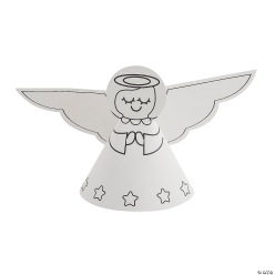 Colour Your Own Angel Christmas Tree Toppers-12Pk