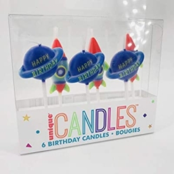 Trendy Space Wax Cake Candles - 6 PK