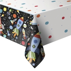 Trendy Space Printed Plastic Tablecover