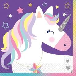 Trendy Unicorn Purple Lunch Napkins - 16 PK