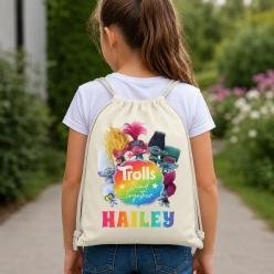 Trolls Band Together Personalized Drawstring Backpack