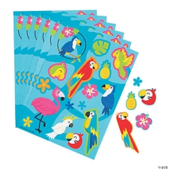 Tropical Birds Sticker Sheets - 24Pk