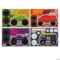 Monster Truck Make-a-Truck Sticker Sheets-12Pk
