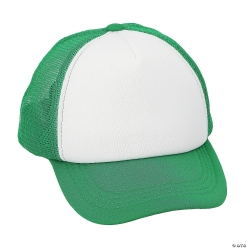 Kids Green Adjustable Trucker Baseball Caps-12Pk