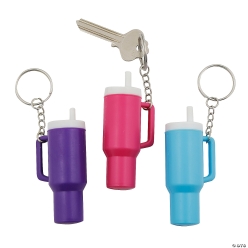 Metal Tumbler Style Keychains - 12Pk