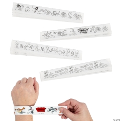 Looney Tunes Colour Your Own Slap Bracelets-48Pk