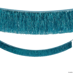 Turquoise Tinsel Fringe 9 Foot Garland