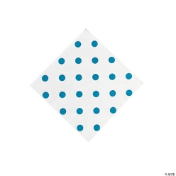 Turquoise Small Polka Dot Beverage Napkins - 16 Pk