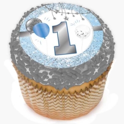 Twinkle Little Star Boy 1st Cupcake Icing Toppers 12pk