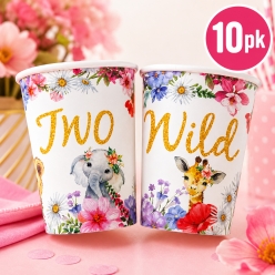 Two Wild 2nd Birthday Safari 9oz Cups - 10PK