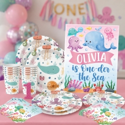 One-der the Sea Pink PERSONALIZED Party Pack for 10
