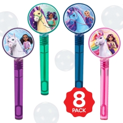Unicorn Academy Bubble Bottles w/Wands - 8 PACK