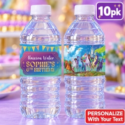 Unicorn Academy PERSONALIZED VINYL Bottle Labels - 10 PK