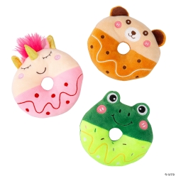 Plush Frog, Bear & Unicorn Character Donuts-12Pk