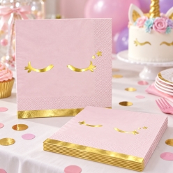 Unicorn Premium Metallic Dinner Napkins - 16 PK