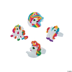 Deluxe Rubber Unicorn Rings - 12 Pk