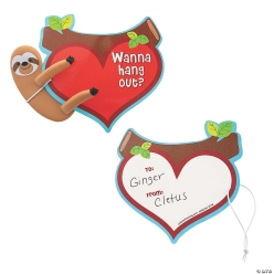 Valentine's Day Sloth Bendables with Card-24Pk
