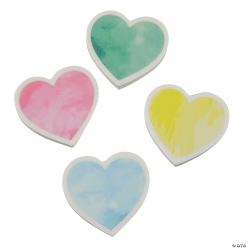 Valentine's Day Watercolour Heart Erasers-24Pk