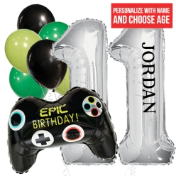 Video Game PERSONALIZED Name & Doube Digit Balloon Bouquet