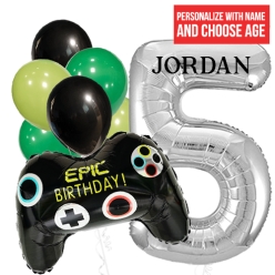Video Game PERSONALIZED Name & Single Digit Balloon Bouquet