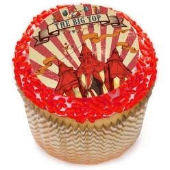 Vintage Carnival Cupcake Icing Toppers 12pk