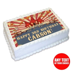 Vintage Carnival Party Personalizable Edible Icing