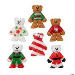 Christmas Patterned Vinyl Bears - 48Pk