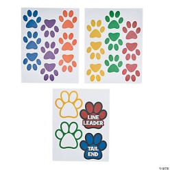 Classroom Paw-Shaped Floor Clings - 22 pcs.
