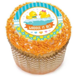 Waddle It Be Gender Reveal Cupcake Icing Toppers 12pk