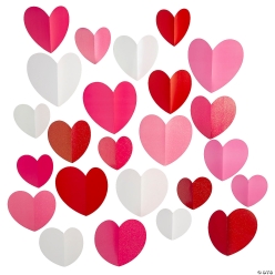 Sweet Soiree Folded Heart Cardstock Wall Cutouts-24Pk