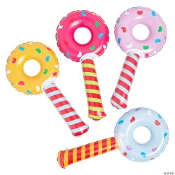 Inflatable Donut with Sprinkles Wands Assortment-12Pk