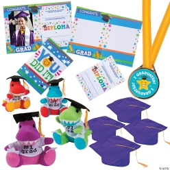Elementary Grad Complete Kits for 12 w/Purple Hats