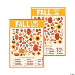 Warm Colour Fall-Themed I Spy Activity Sheets-24Pk