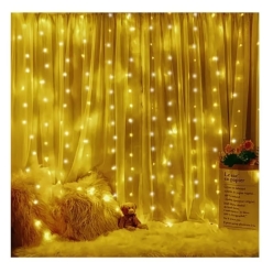 303 LED Warm White Twinkle Fairy Light 10 FT x 10 FT Curtain