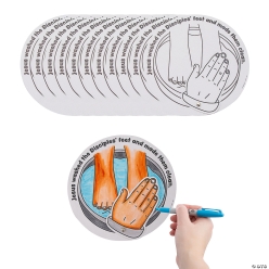 Colour Your Own Jesus Washing Feet Craft Kit-12Pk