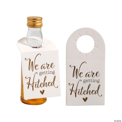 We Are Getting Hitched Wedding Shooter Favour Tags - 12Pk
