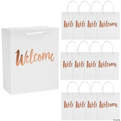 Welcome White Gift Bags - 12Pk