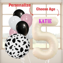 Western Cowgirl PERSONALIZED Name & Age Balloon Bouquet