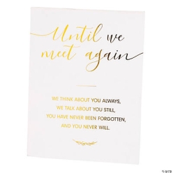 White & Gold Memorial Sign