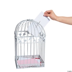 White Birdcage Card Holder