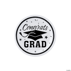 Congrats Grad White Dessert Plate - 25Pk