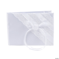 White Lace Wedding Guest Book