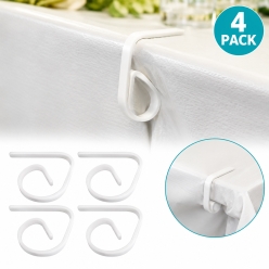 White Plastic Tablecloth Clips - 4pk